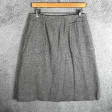 Vintage 90's Wool Skirt Size 10 Gray Midi Professional Evan Picone New York
