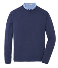 Peter Millar Cradle Performance Crewneck Sweatshirt Pullover Gray Blue Black NWT