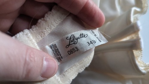 Vintage Lilyette Strapless Padded Bra Size 34B Ivory Floral Lace NWT 80s Bridal - Picture 6 of 7