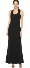 Laundry ~ Black Techy Crepe Criss Cross Back A-Line Evening Gown 6 NEW $295
