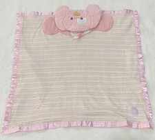 GUND Baby Spunky Puppy Lovey Security Blanket Pink Stripe Satin Trim