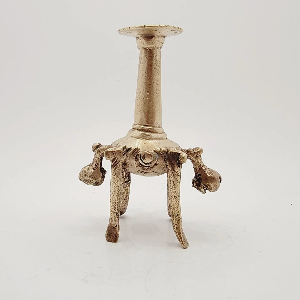 Antiguo candelabro ritual de bronce tibetano de 1800 campana incensaria - grande 6" de alto Foto 4 de 4