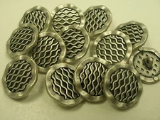 New lots of Italian Fancy Waved Silver Nickel metal buttons size 7/8 11/16  #SL 