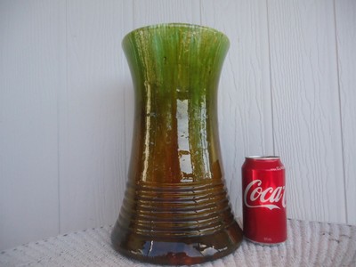 Vintage Large Australian Pottery Ribbed Vase Bristol Stones