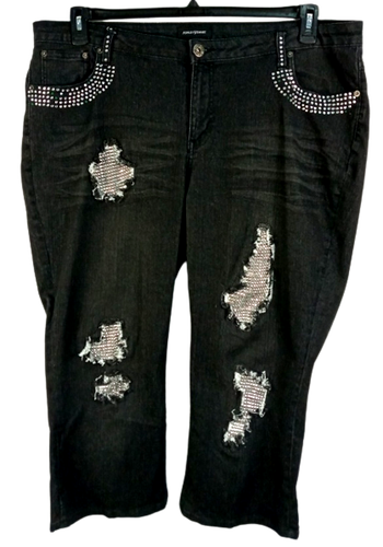 *Ashley stewart blue denim spandex 