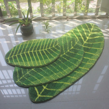 Bath Rug Green Leaf Non-slip Absorbent Shower Floor Bathroom Carpet Door Mat USA