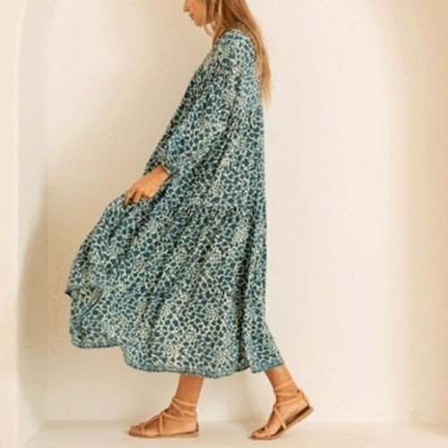 Maxi Vestido Natalie Martin Jemima Seda Para Mujer Talla S Campesino Floral De Gran Tamaño - Imagen 9 de 9
