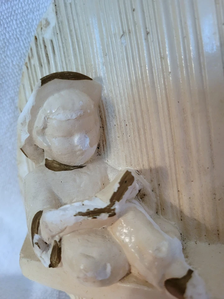 Vintage Wall Plaque Asian Garden Patio Plaster 1960's Boy and Girl See Pics Read - Image 3 of 4