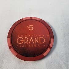 Downtown Grand Casino Poker Chip 5 Las Vegas Nevada