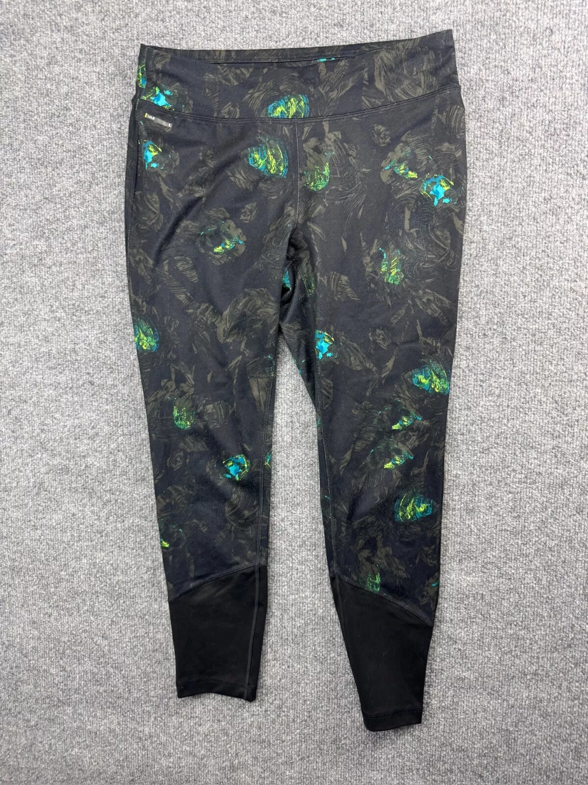 lole skinny mid rise crop blue green swirl print leggings