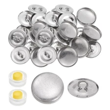 40 Sets Self Cover Button Kit 19mm Aluminum Button with 2 Tools