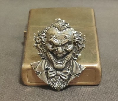 Vintage brass gentleman's face badge DIY lighter patch gift (without lighter)