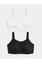Marks & Spencer Womens Black & white  Bras pack of two support non wired 