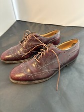 MENS OXBLOOD JOHNSTON MURPHY CROWN ARISTOCRAFT CAP TOE OXFORD SHOES SZ 10 1/2 D