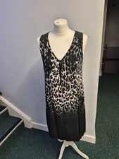 Mint Velvet Sleeveless Dress black leopard print pockets Size 12 CHARITY SALE