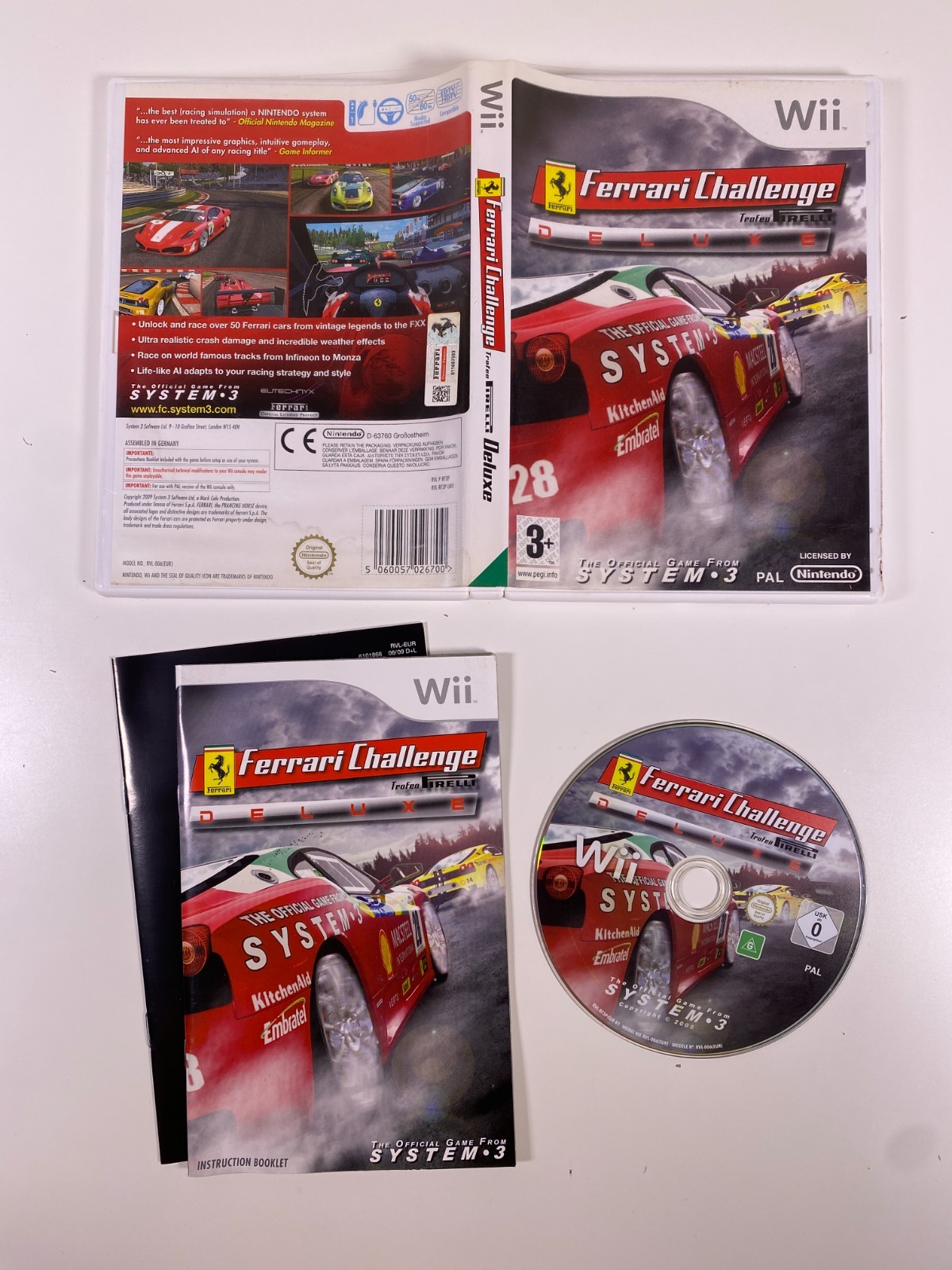 Ferrari Challenge Deluxe Nintendo Trofeo Pirelli Wii Game - Complete - VGC