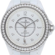 CHANEL J12 Watch 38mm Diamond Bezel 8 Diamonds H3111 ceramic mensWatch white...