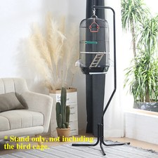 Black Color Bird Stand Pet Cage Hanger Parrot Aviary Iron Frame Canary 162cm