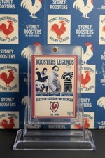 Sydney Roosters Legends Card. Fan Art Case Display Included. Beetson Gibson.