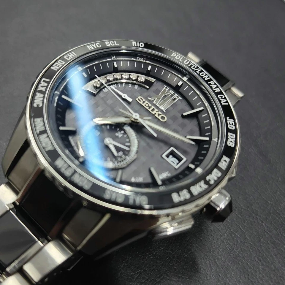 Reloj Radio Solar Seiko Brightz SAGA173 8B54-0BD0 Gris Acero Inoxidable Cerámica Foto 3 de 4