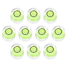 10pcs Round Bubble Level 10x6mm Mini Circular Bullseye Spirit Levels, Green