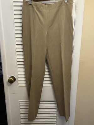 Talbots Women's Side Zip Beige Camel Dress Pants Size 10 Flat Front Stretch