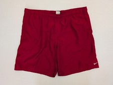 Nike Swim Trunks Mens XL Red Embroidered Mesh Lined 7" Inseam Retro Y2K