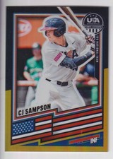 CJ SAMPSON 2026 USA BASEBALL STARS & STRIPES GOLD REFRACTOR CARD #D 5/5