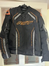RST S1 CE Textile Waterproof Motorcycle Motorbike Jacket - Black/Grey/Orange XL