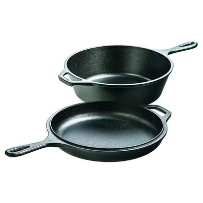 Lodge 3.2qt Cast Iron Combo Cooker: Skillet & Frying Pan Set, 10.25''