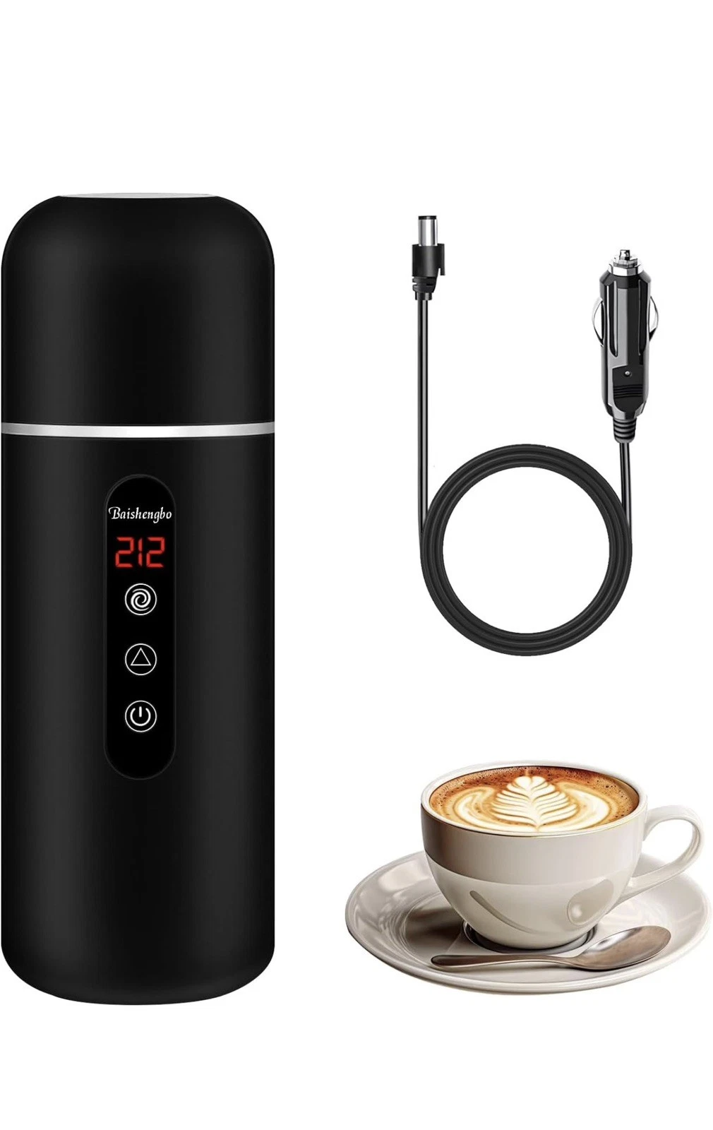 Electric Travel Kettle,12V/24V Car Coffee Warmer Kettle,Portable Hot Water Bo...