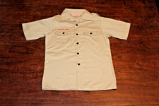 Boy Scouts of America BSA Youth Shirt Tan Large Plain No Patches Short Sleeve
