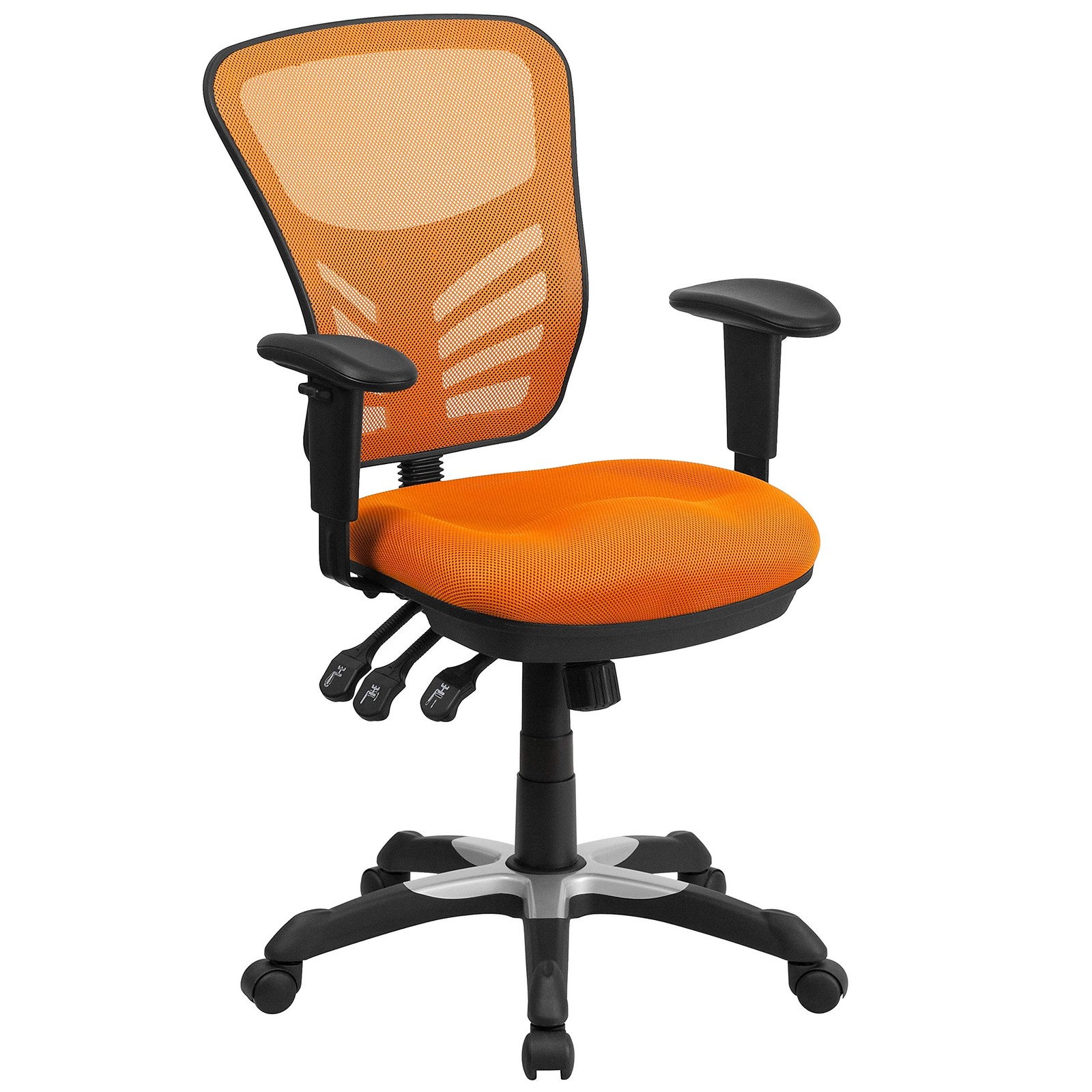 Flash Furniture Mid-Back Orange Mesh Sedia Girevole da Ufficio con (I1y)