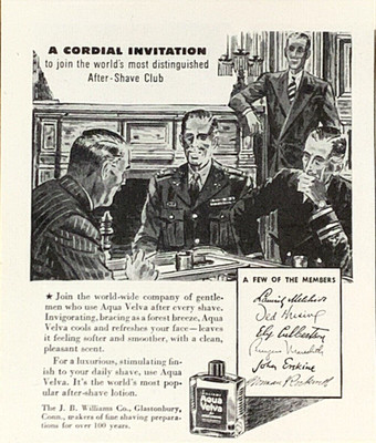 Aqua Velva After Shave J.B. Williams Connecticut Vintage Print Ad 1946 #0439