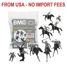 BMC Classic Marx Civil War Cavalry - 16pc Charcoal Gray Plastic Figure Playset