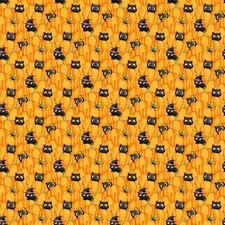 Halloween Fabric  Kitty Trouble Pumpkin  Cat Allover Orange  Northcott YARD