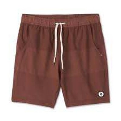Vuori Kore Shorts 7'' Mens Medium Hazelnut Texture Block Lined Athletic Brown
