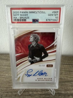 SEPP MAIER PSA 10 2020 PANINI IMMACULATE COLLINK AUTOGRAPHAUTO BRONZE 35/50