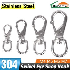 Stainless Steel Lobster Swivel Clip Snap Hook Keyring Bag Clasps M4 M5 M6 M7