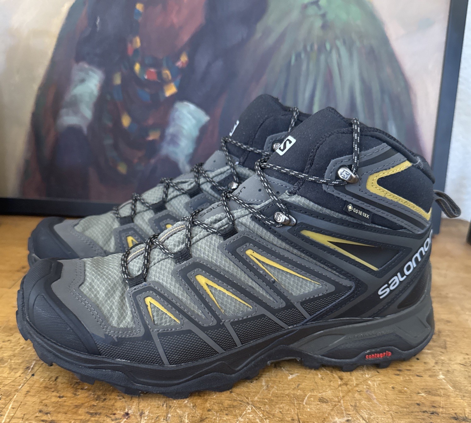 Salomon X Ultra 3 Gore tex Scarponi da Escursionismo Scarpe Uomo Tg 8 5 Nero Grigio Verde