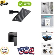 Matte Black Shower Faucet Set, Bathroom Rainfall Shower System with Stainless...