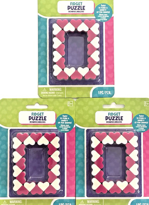 Amscan Sensory Fidget Puzzle Snake Twist Heart Twist To Form 3pc Party Favors