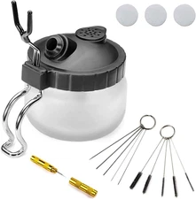 4 Set Airbrush Cleaning Kit Airbrush Cleaning Pot with Air Filter Mat and Holder