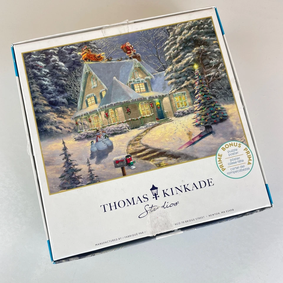 Thomas Kinkade Entrega Medianoche 1000 Piezas Puzzle Navidad Invierno Casa Foto 2 de 4
