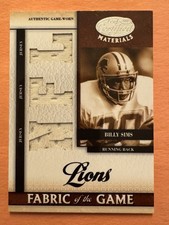 2008 Certified Fabric Of The Game Billy Sims Game Worn Jersey 27/50 Lions
