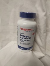 Walgreens Vegan Omega Algae Oil Dietary Supplement With DHA Oil 60 Softgels NEW