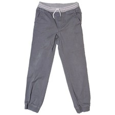 Cat Jack Kids Jogger Pants Gray Elastic Waist Drawstring Cuffed Size 12 AE 