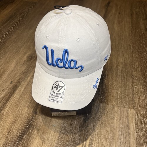 '47 UCLA Bruins Hat White Baby Blue Cursive Script Dad Cap Adjustable Strap - Picture 1 of 7