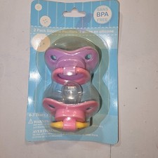 Vintage 2 Pack Silicone Pacifiers NEW IN PACK 2006 Purple, Pink  Yellow