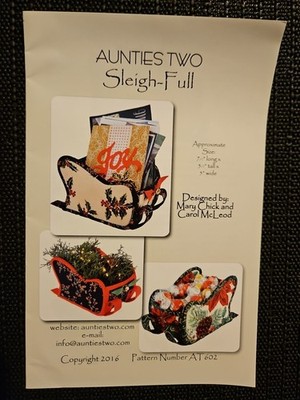Sleigh-Full quilt pattern by Aunties Two Pattern NEW FREE SHIPPING 